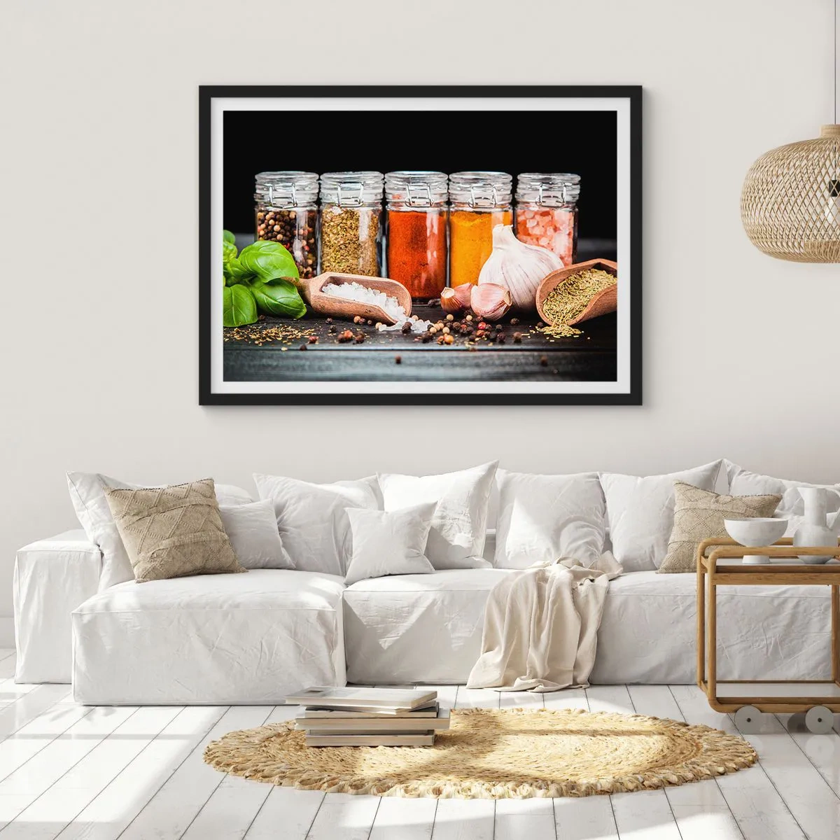 Affisch i svart ram - Så att livet har smak - 100x70 cm