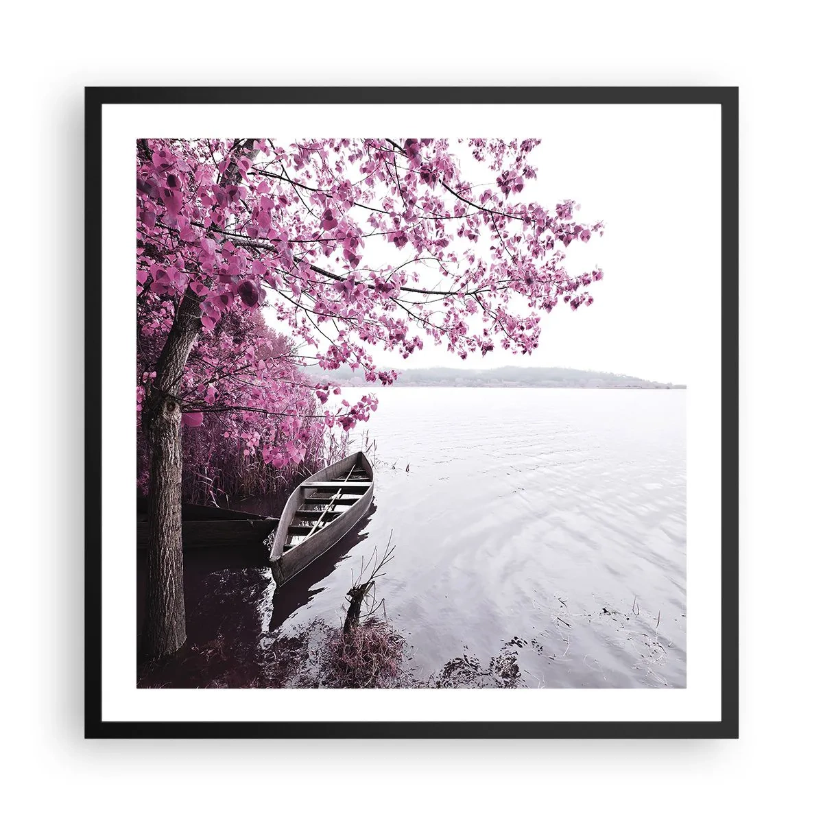 Affisch i svart ram - I rosa tystnad - 60x60 cm