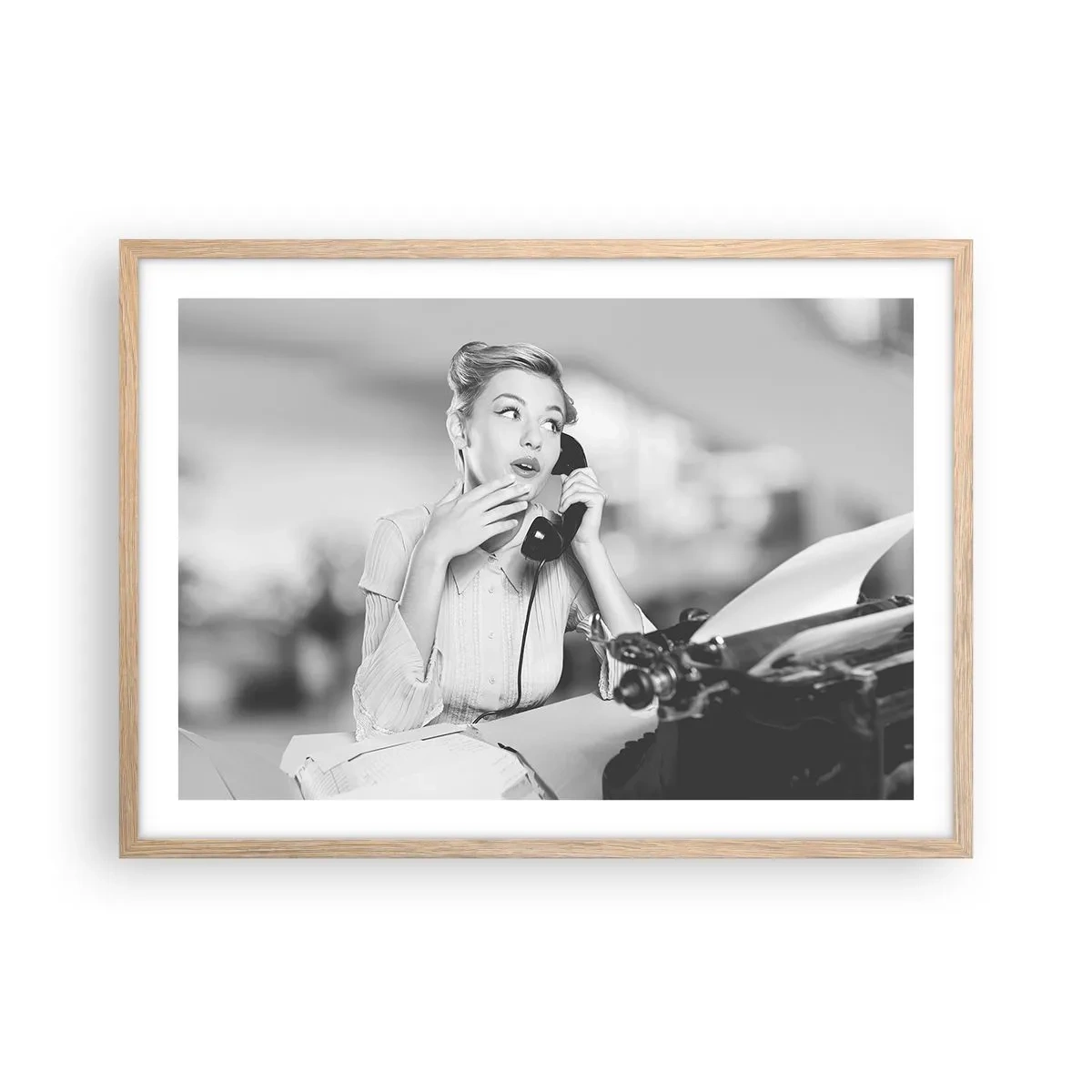 Affisch i ram av ljusek - Hallå, tillbaka till 50-talet. - 70x50 cm