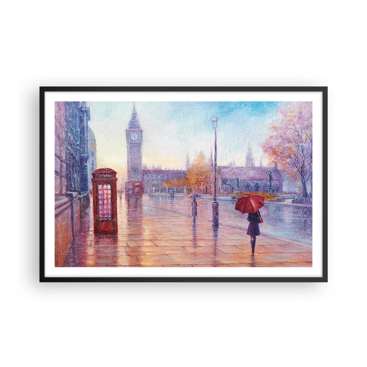Affisch i svart ram - Höstdag i London - 91x61 cm