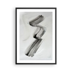Affisch i svart ram - Minimalistisk svartvit pensel - 50x70cm - Bara för skojs skull - Modern väggdekoration för vardagsrum och sovrum ARTTOR