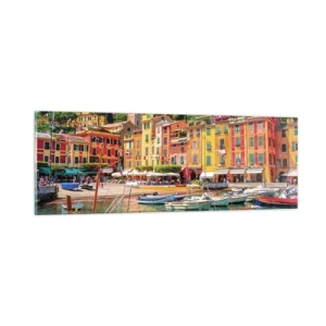 Glastavla - Bild på glas - Italiensk förmiddag - 90x30 cm