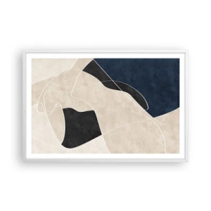 Affisch i vit ram - Abstrakt komposition - färgkontrast - 91x61 cm