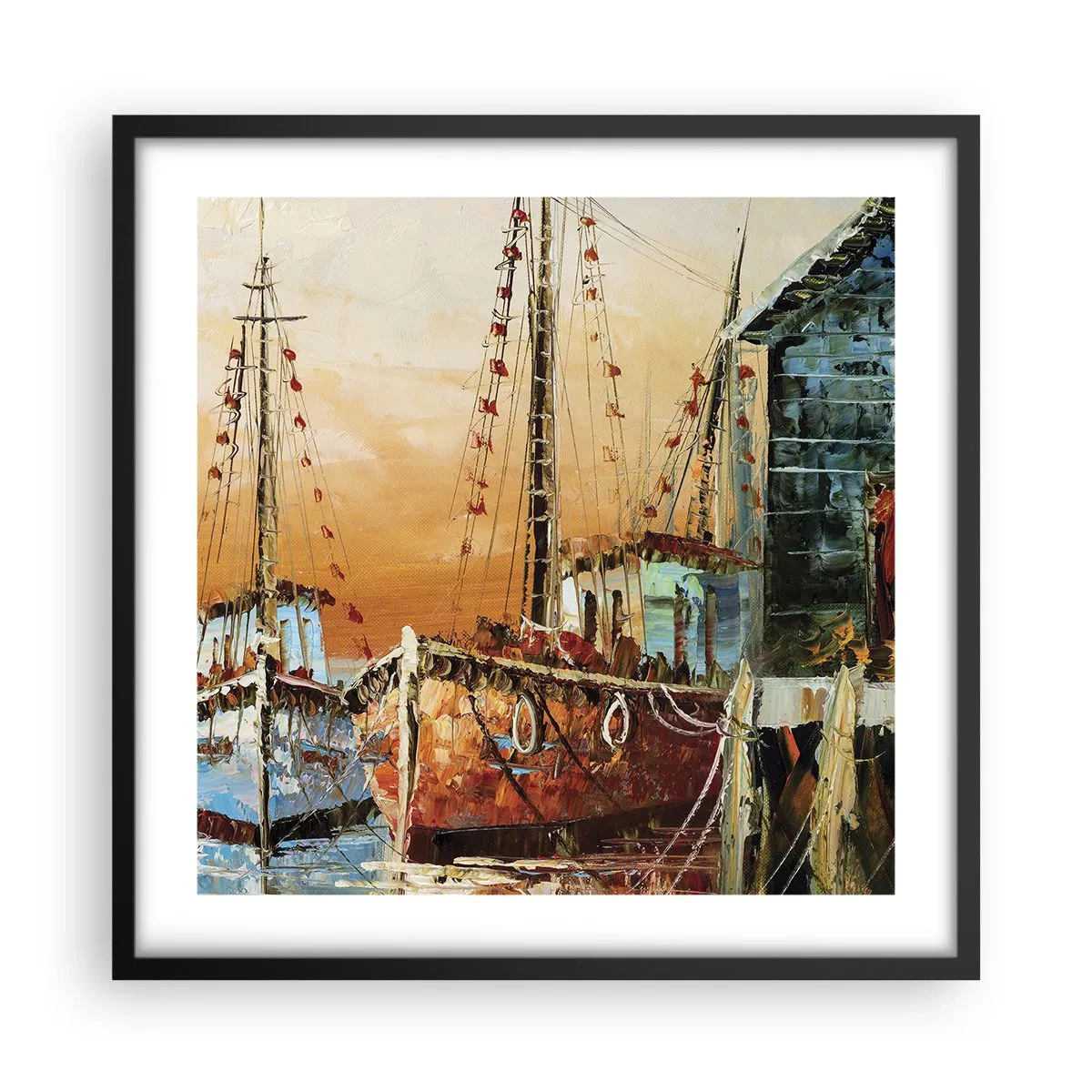 Affisch i svart ram - Lugn hemresa - 50x50 cm