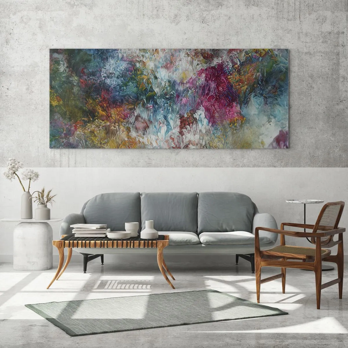 Glastavla - Bild på glas - I full blom - 120x50 cm
