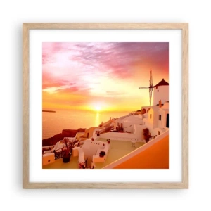 Affisch i ram av ljusek - Smälta sig in i vitt och guld - 40x40 cm