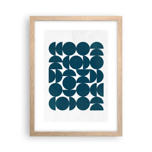 Affisch i ram av ljusek - Cirklar och halvcirklar - 30x40 cm
