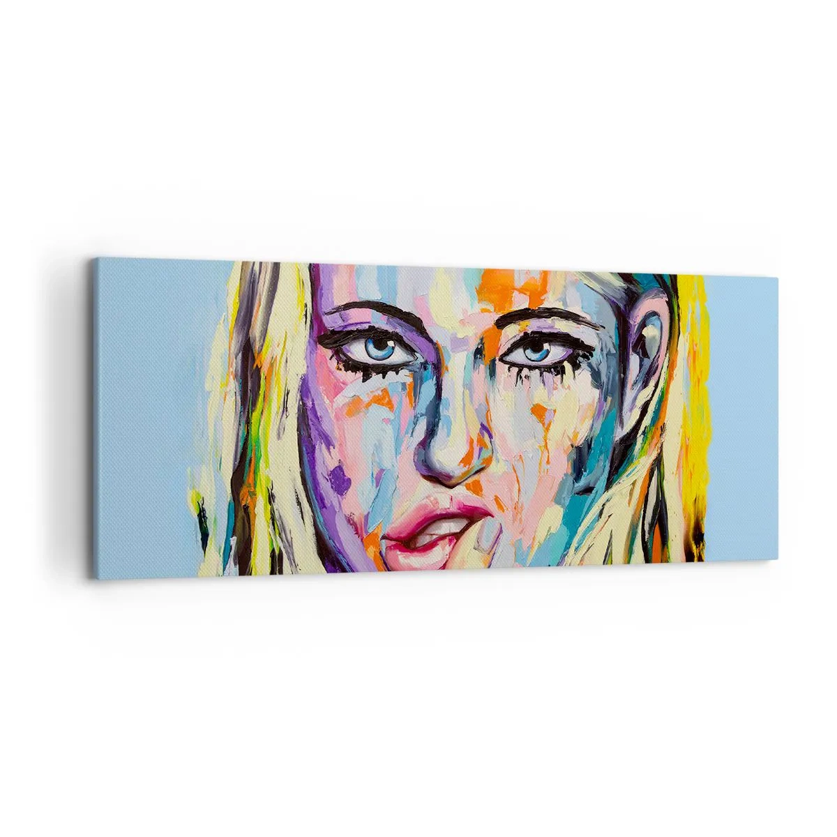 Canvastavla - Bild på duk - Titta henne rakt in i ögonen - 120x50 cm
