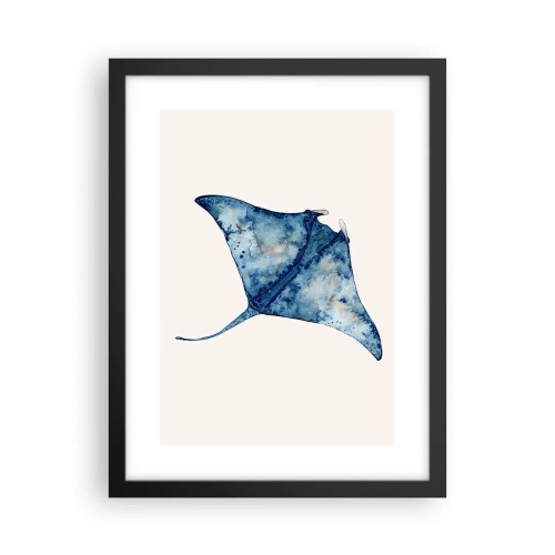 Affisch i svart ram - Liv i blått - 30x40 cm