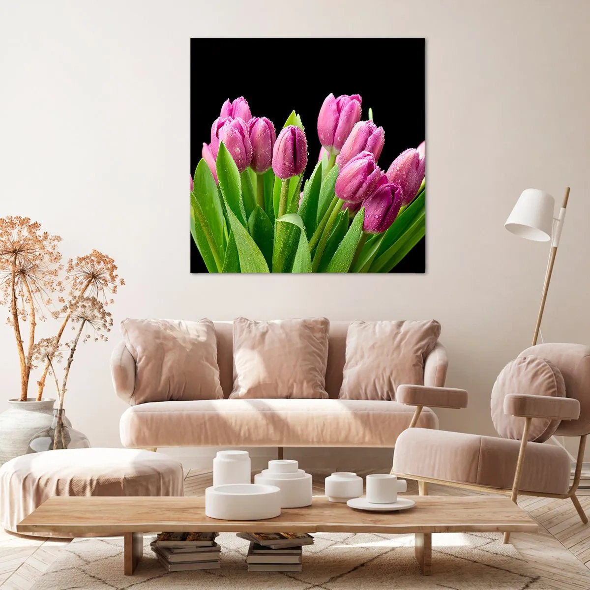 Canvastavla - Bild på duk - Vårens lila glädje - 40x40 cm