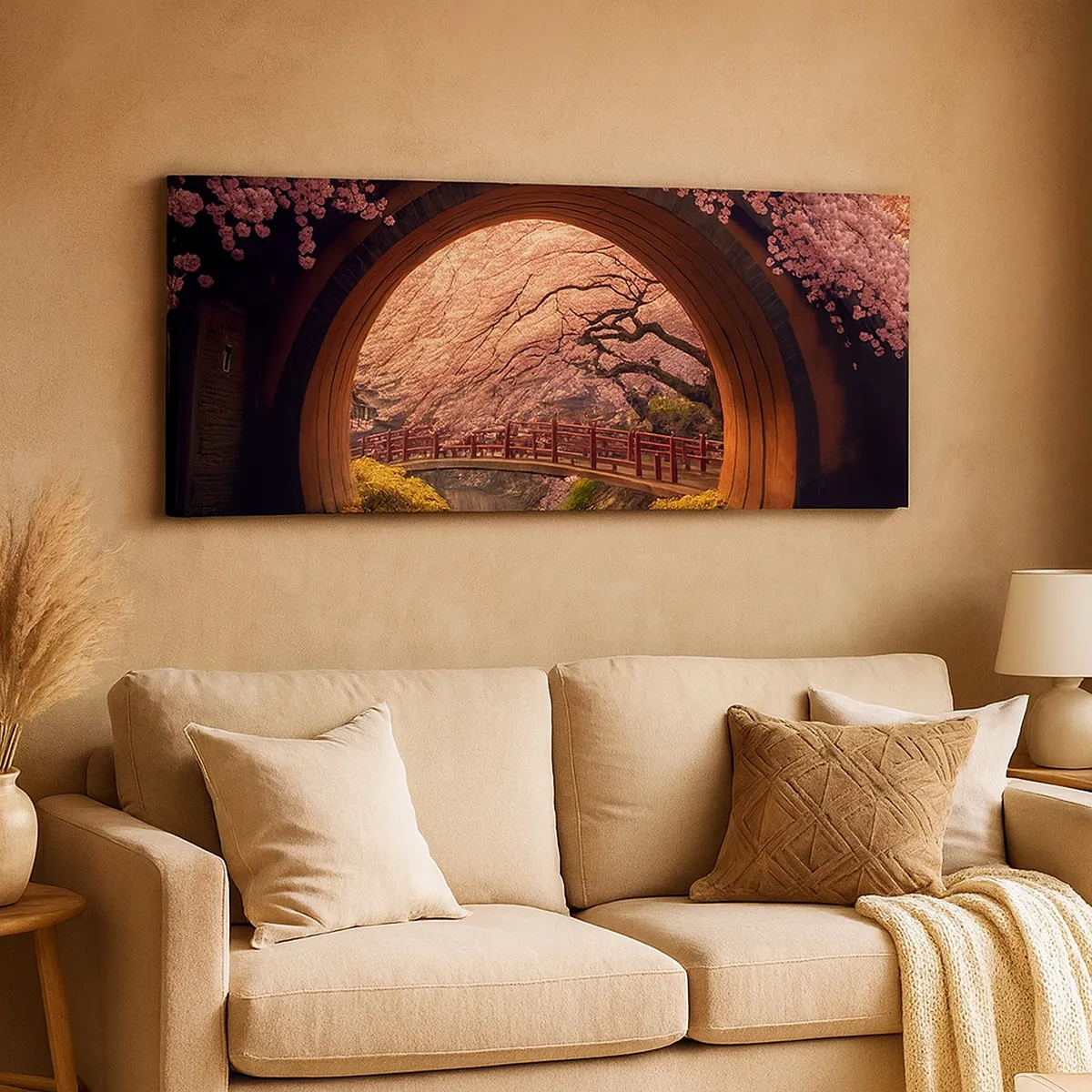 Canvastavla - Bild på duk - Japansk vår - 30x30 cm