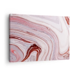 Canvastavla - Bild på duk - Abstrakt mönster i rosa och vitt - 70x50cm - Rakt fram, sedan neråt åt höger - Modern väggdekoration för vardagsrum och sovrum ARTTOR