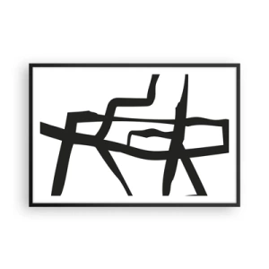 Affisch i svart ram - Svartvit konstruktion - 91x61 cm