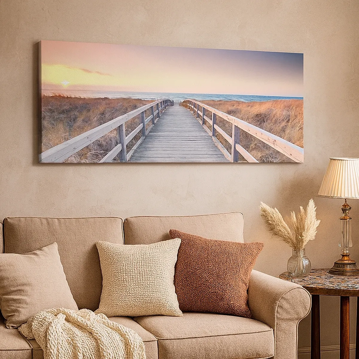 Canvastavla - Bild på duk - Kvällssken i Östersjön - 30x30 cm