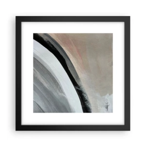 Affisch i svart ram - Komposition: en båge av svart och grått - 30x30 cm