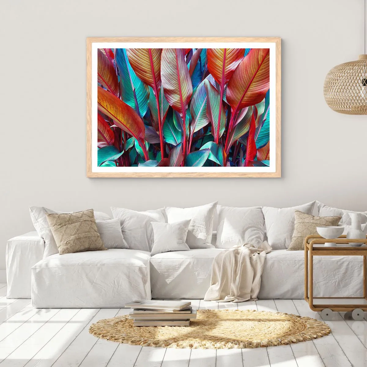 Affisch i ram av ljusek - En färgglad tätskog - 50x40 cm