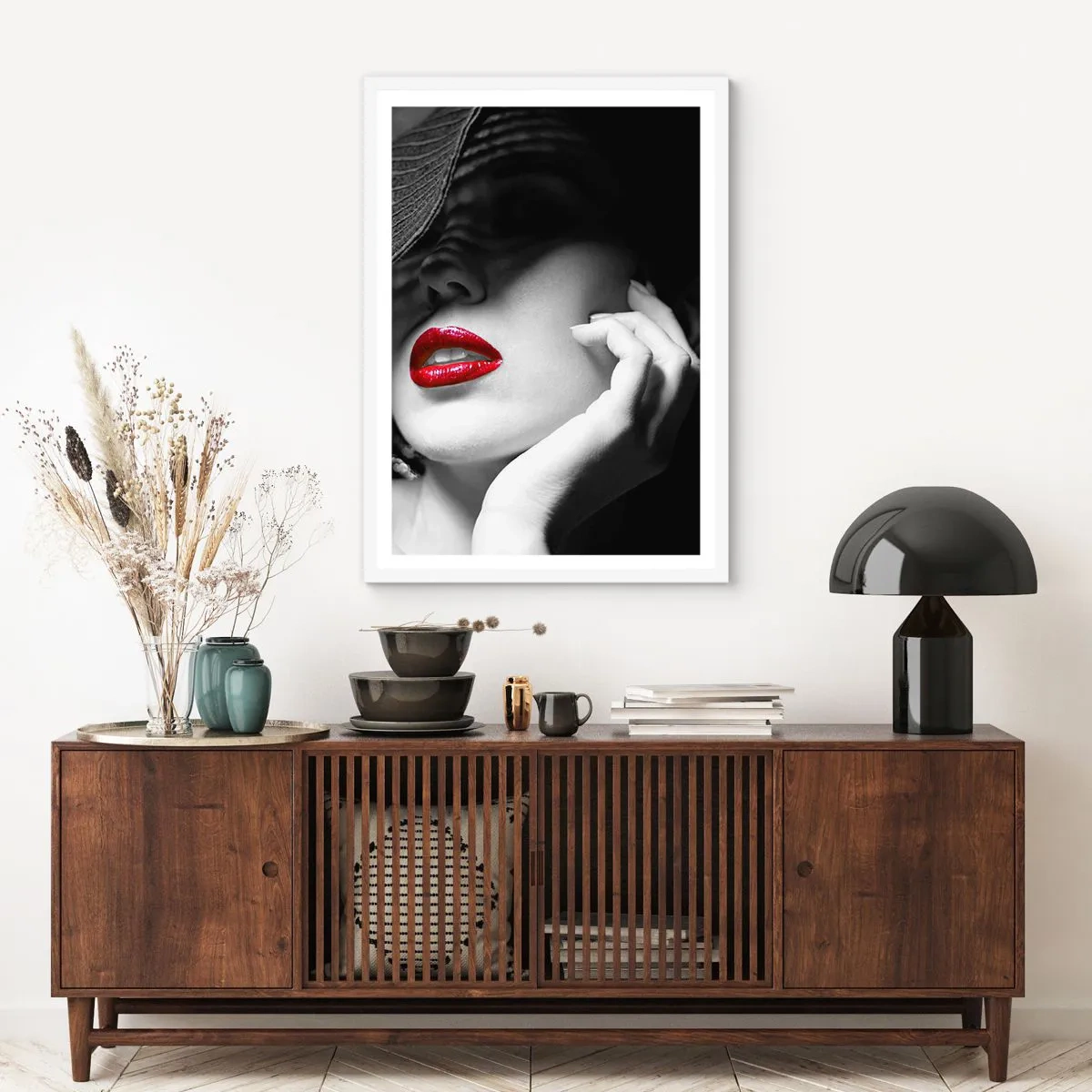 Affisch i vit ram - En studie i scharlakansröd - 30x40 cm