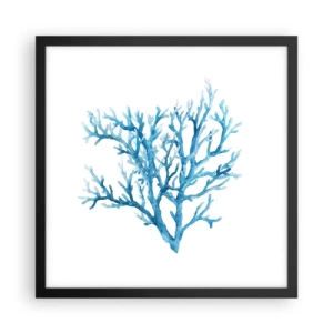 Affisch i svart ram - Marin filigran - 40x40 cm