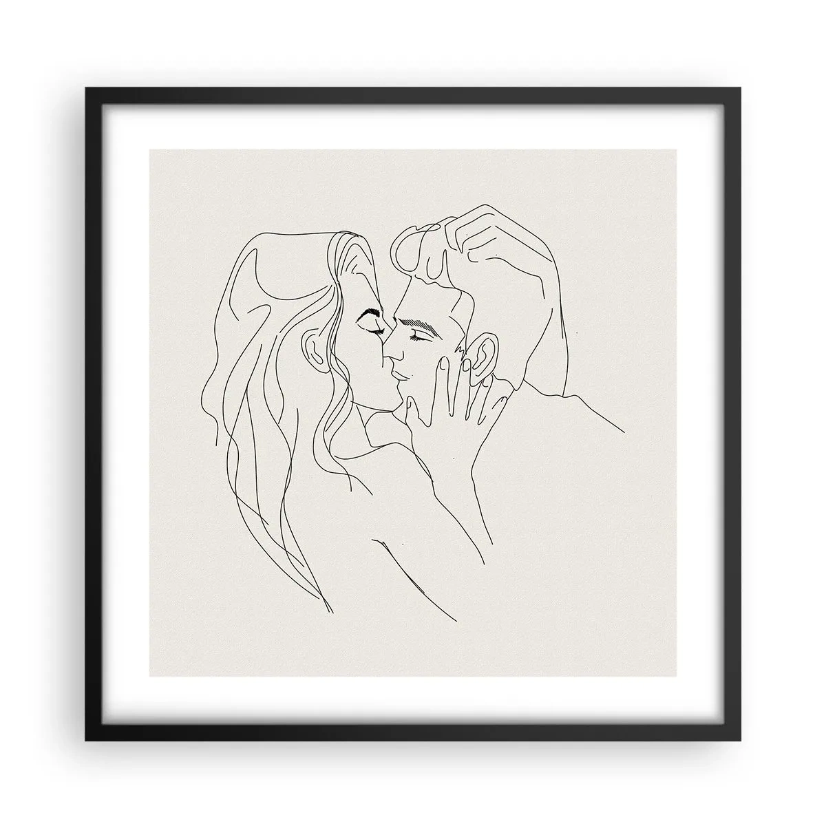 Affisch i svart ram - I kärlekens famn - 50x50 cm