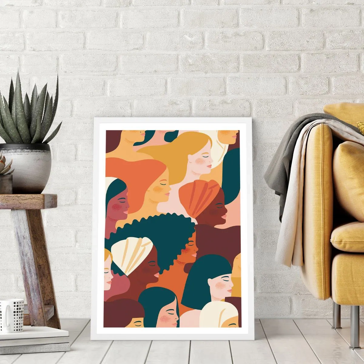 Affisch i vit ram - Endast kvinnlighet - 30x40 cm