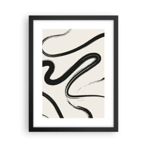 Affisch i svart ram - Svart och vit elegans - 30x40 cm