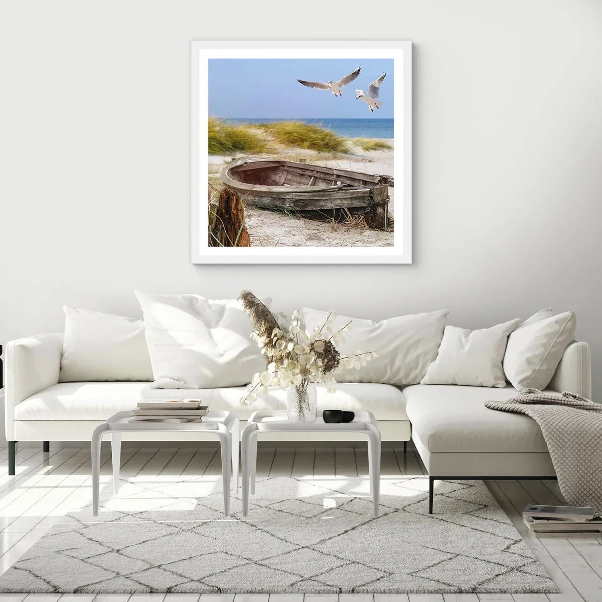 Affisch i vit ram - Doppade i vinden - 60x60 cm