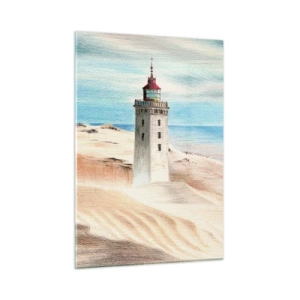 Glastavla - Bild på glas - Tittar alltid i havet - 50x70 cm