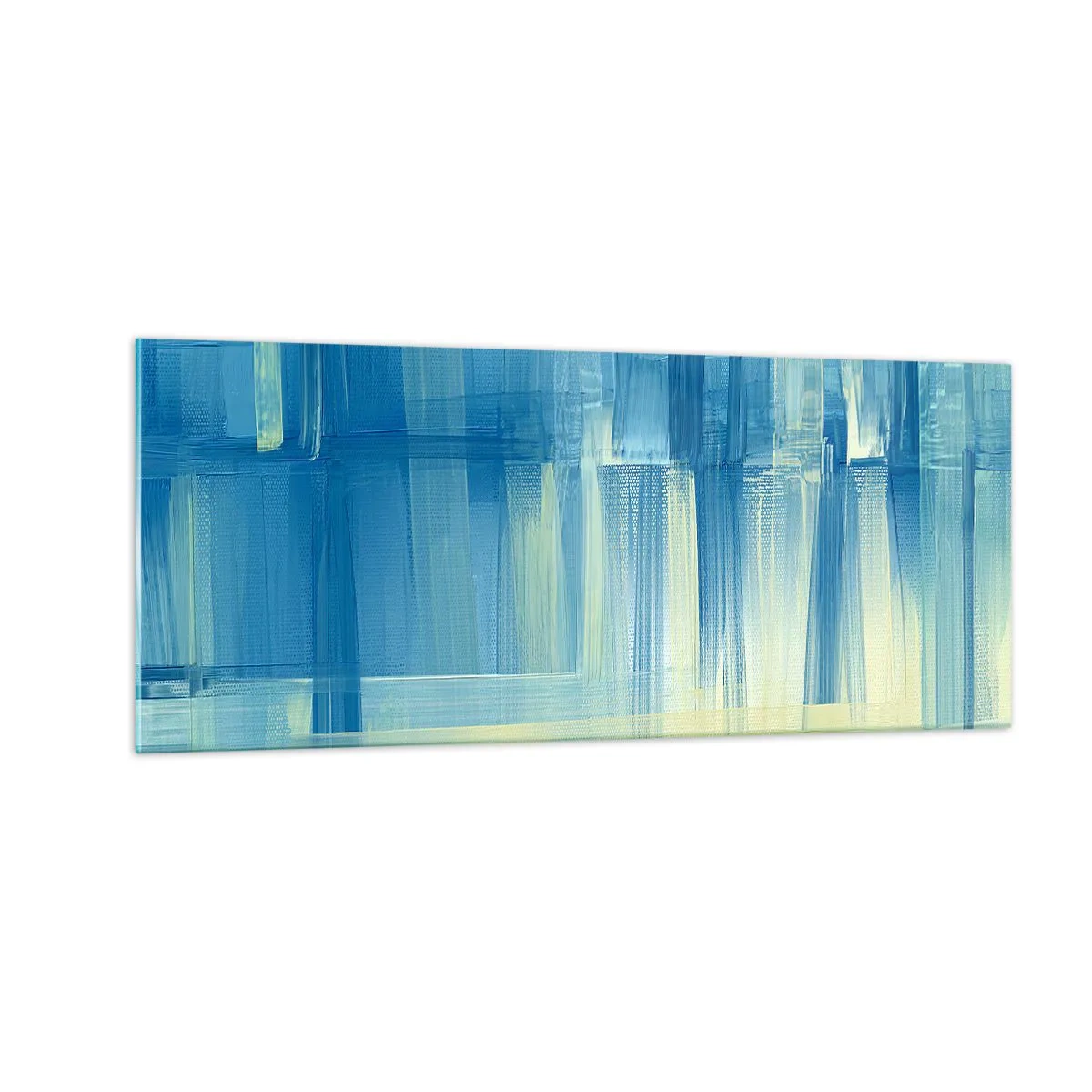 Glastavla - Bild på glas - Komposition i turkos - 100x40 cm