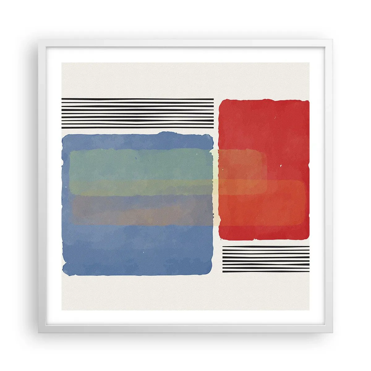 Affisch i vit ram - Geometrins anda - 60x60 cm