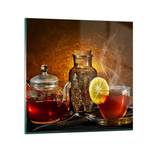Glastavla - Bild på glas - I holländska mästarnas stil - 40x40 cm