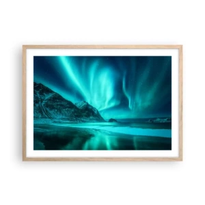 Affisch i ram av ljusek - Nordens underverk - 70x50 cm
