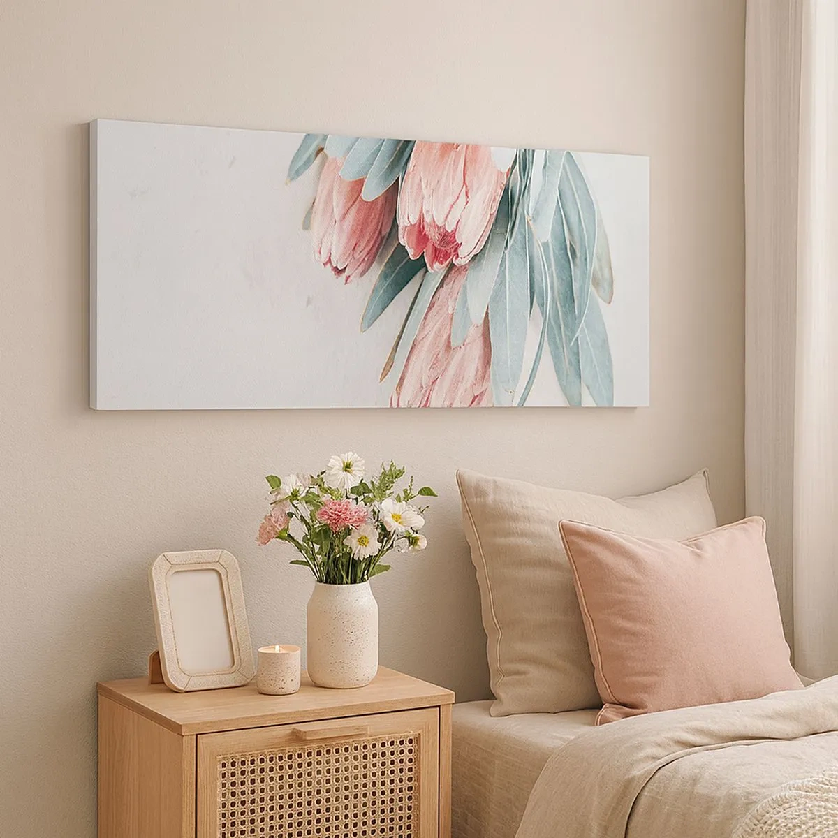 Canvastavla - Bild på duk - Generad av sin skönhet - 100x40 cm