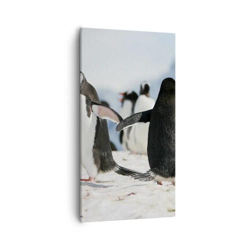 Canvastavla - Bild på duk - Dans på snön - 55x100 cm