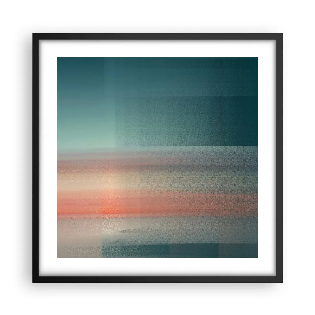 Affisch i svart ram - Abstraktion: ljusvågor - 50x50 cm