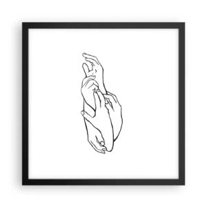 Affisch i svart ram - Hand i hand - 40x40 cm