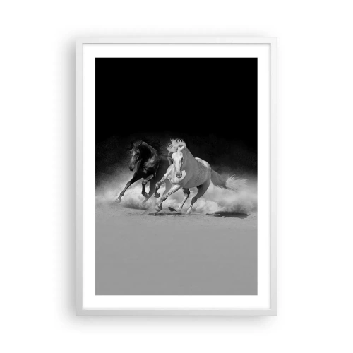 Affisch i vit ram - Frihetens galopp - 50x70 cm