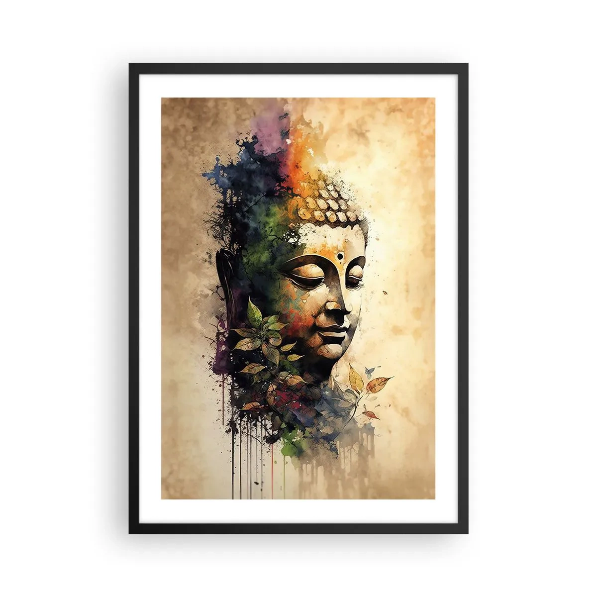 Affisch i svart ram - Namaste! - 50x70 cm