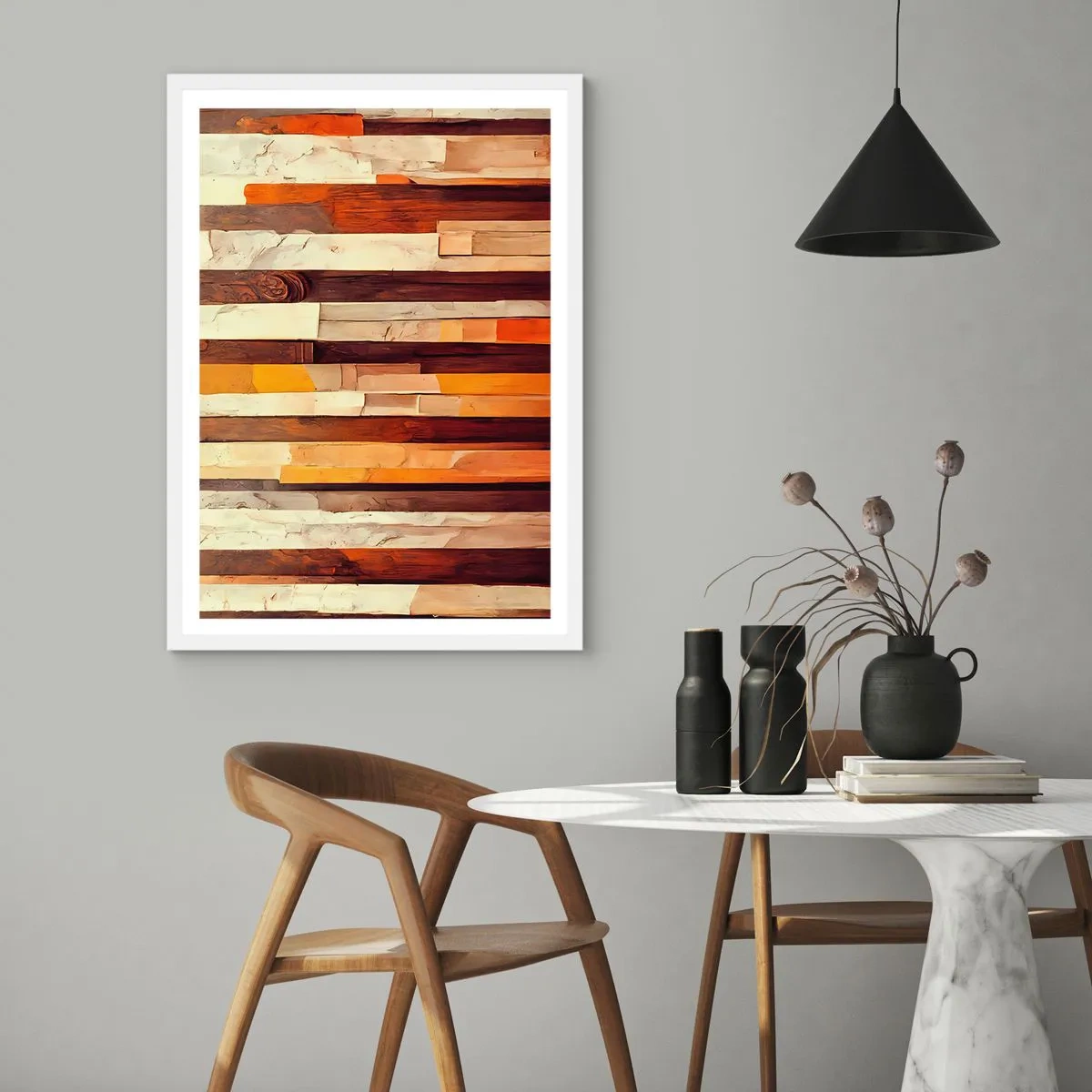 Affisch i vit ram - Hymn av skogens träd - 70x100 cm