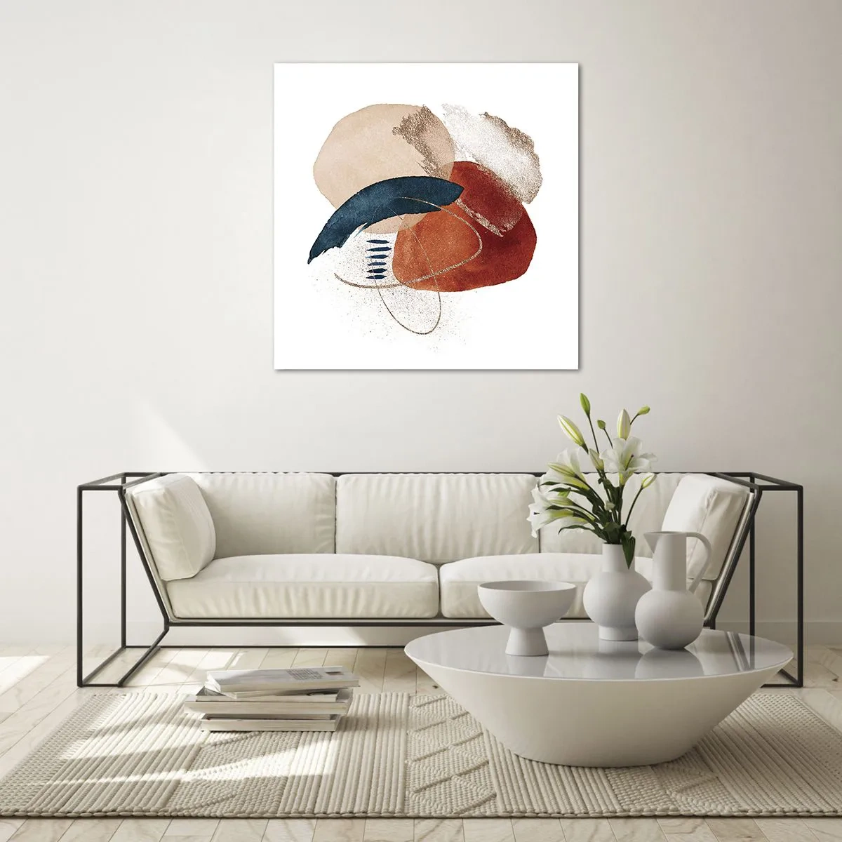 Glastavla - Bild på glas - Oval komposition - 40x40 cm