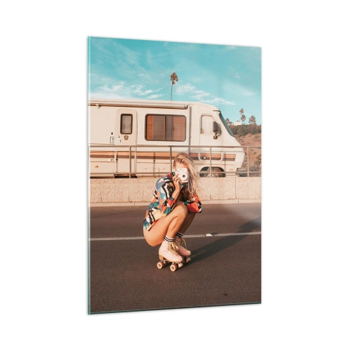 Glastavla - Bild på glas - Ett leende, tack! - 50x70 cm