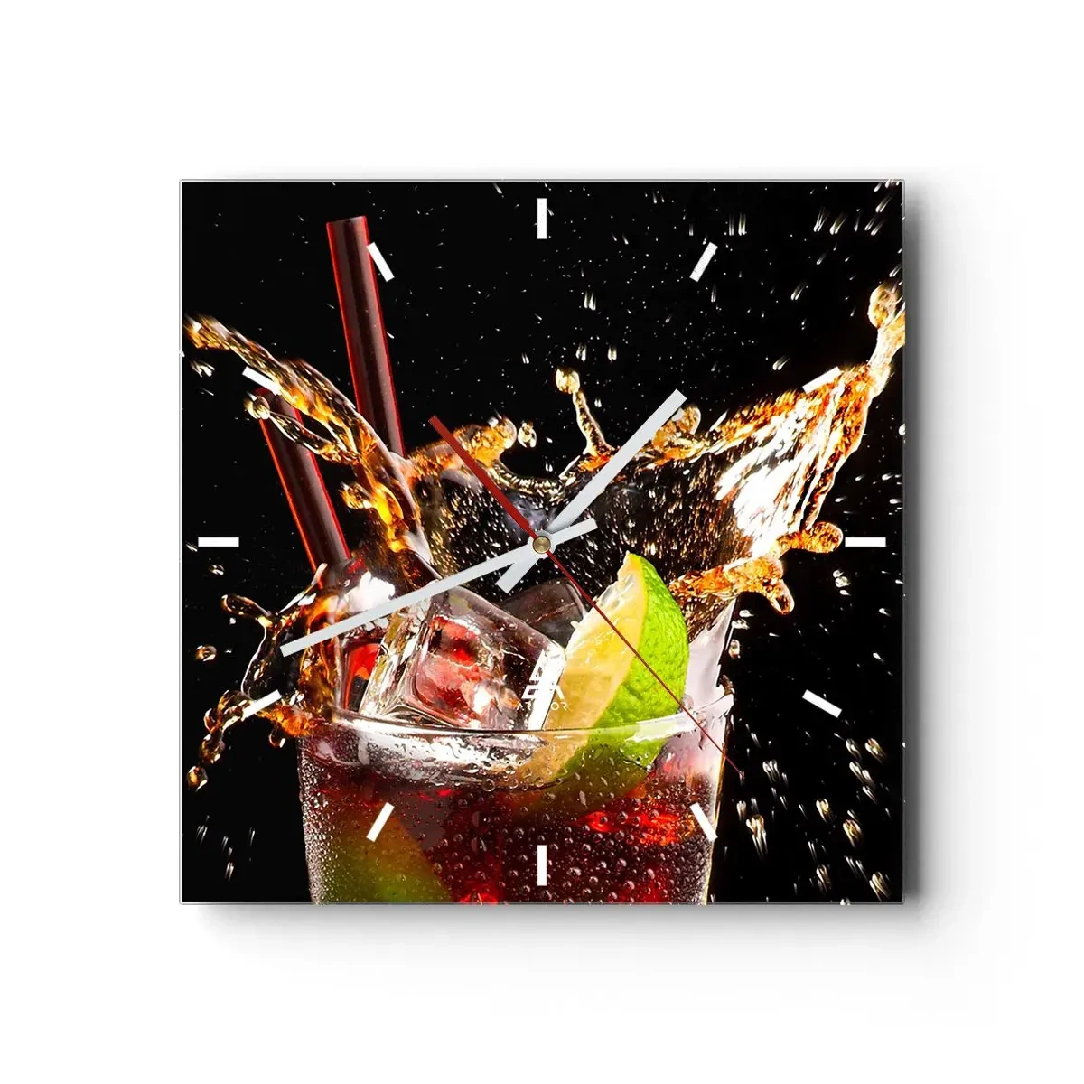 Väggklocka - Klocka på glas - Färgernas glädje och energi - 30x30 cm