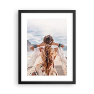 Affisch i svart ram - På väg mot lycka - 30x40 cm