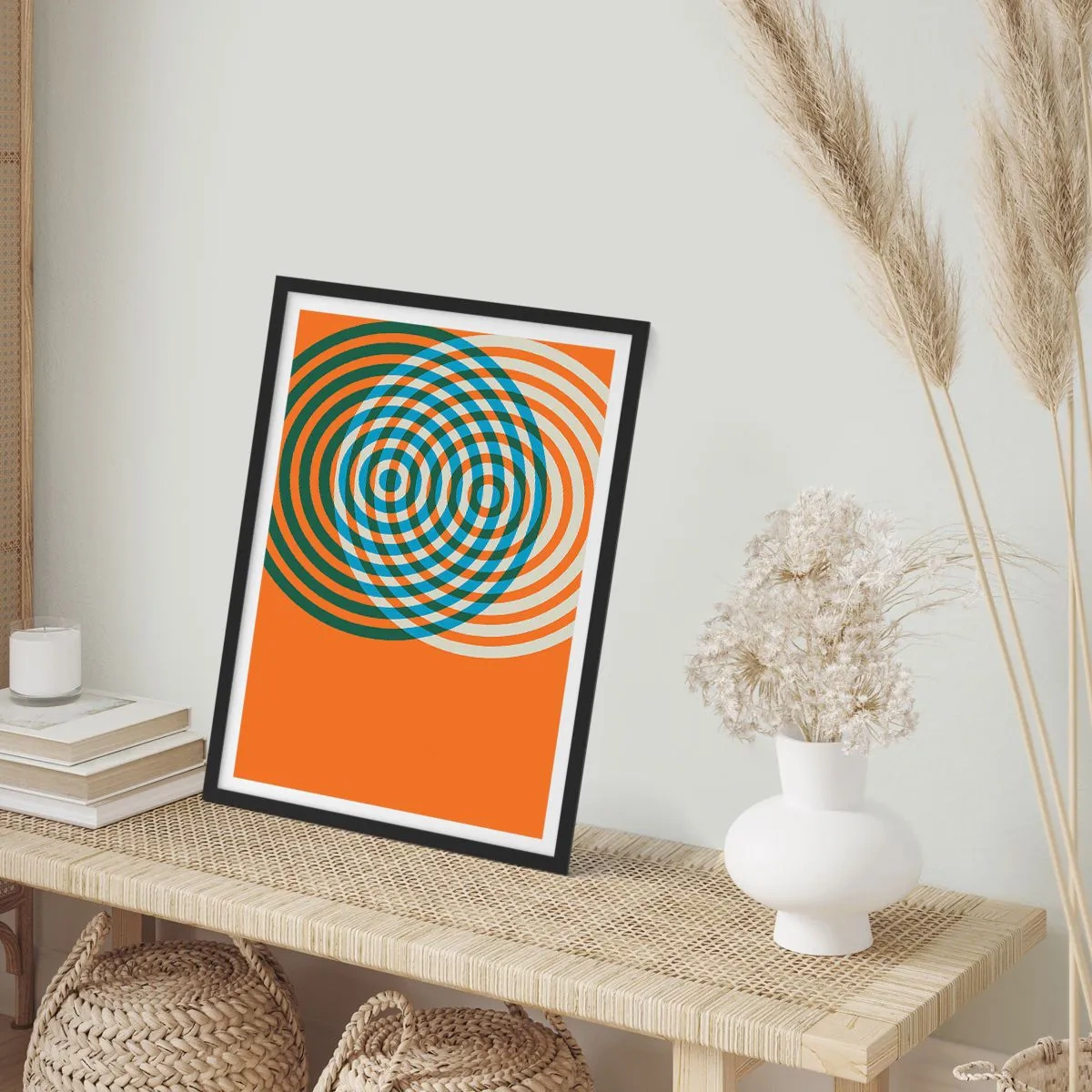 Affisch i svart ram - Abstrakt cirkulär variation - 61x91 cm