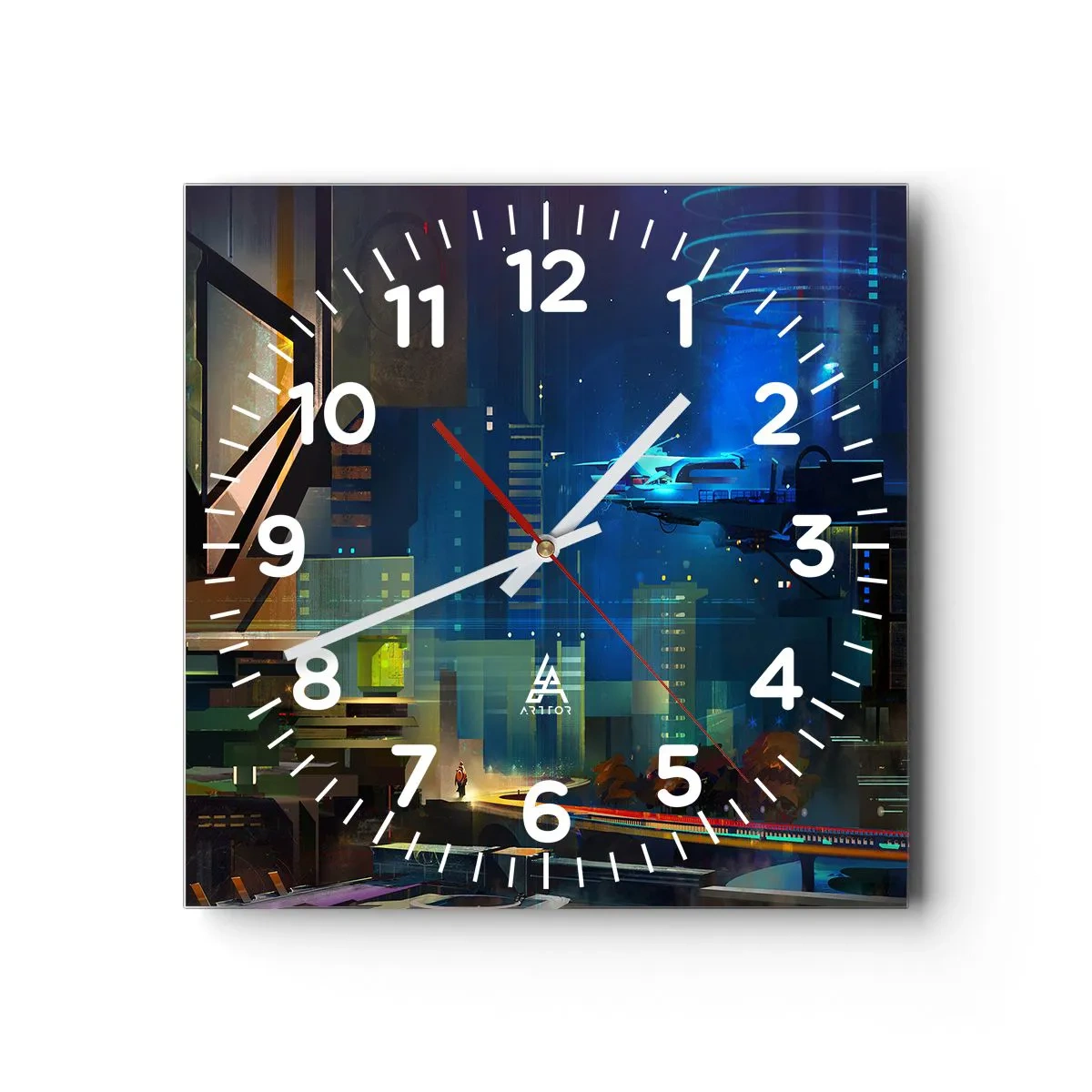 Väggklocka - Klocka på glas - Inom snar framtid - 30x30 cm