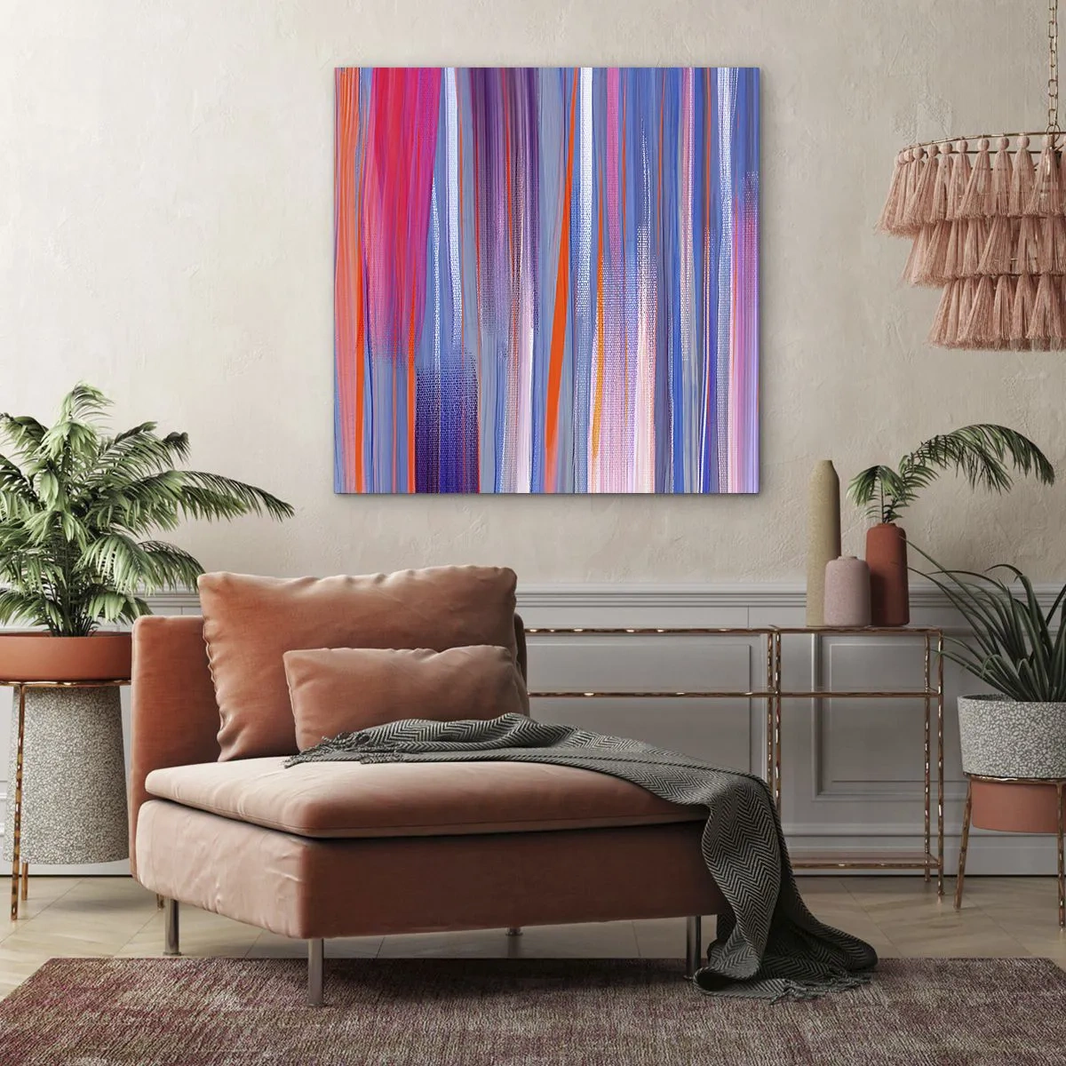 Canvastavla - Bild på duk - Uppstigning i regnbåge - 60x60 cm