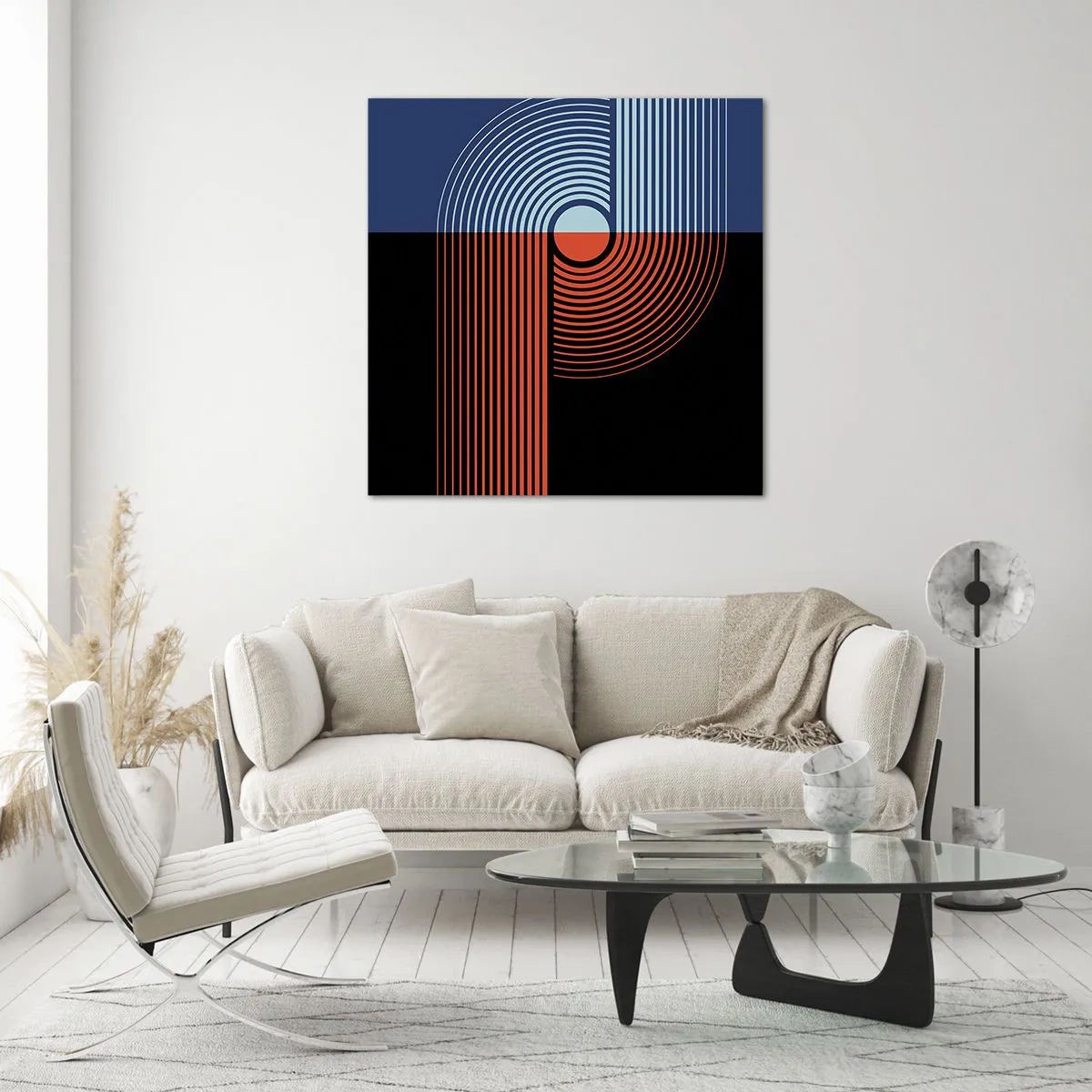 Glastavla - Bild på glas - I en geometrisk kläm - 30x30 cm
