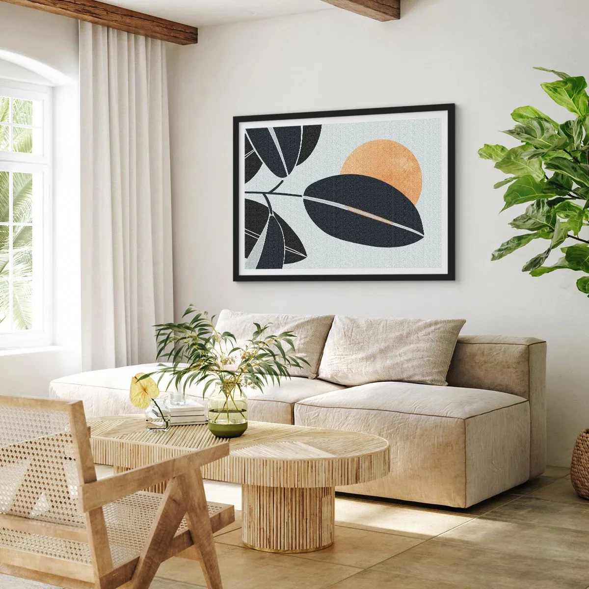 Affisch i svart ram - Het sommardag - 70x50 cm