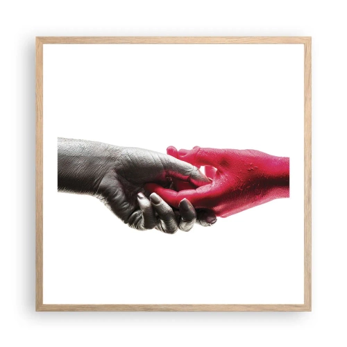 Affisch i ram av ljusek - Tillsammans, dock annorlunda - 60x60 cm