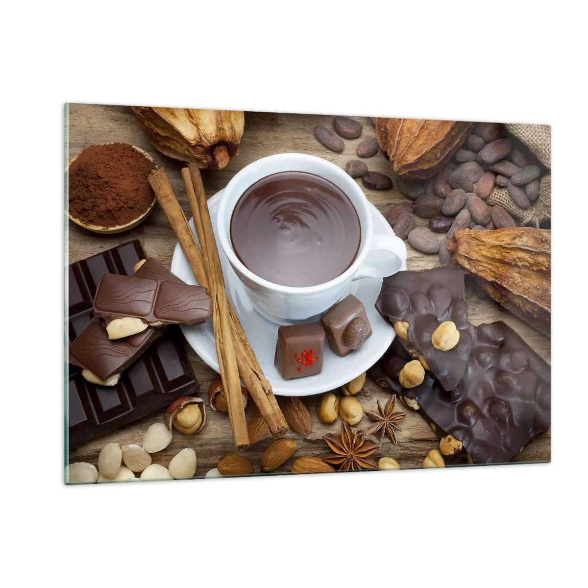 Glastavla - Bild på glas - Från sagolika chokladfabriken - 120x80 cm