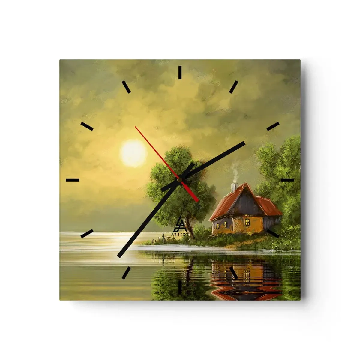 Väggklocka - Klocka på glas - Vackert som från en bild - 30x30 cm